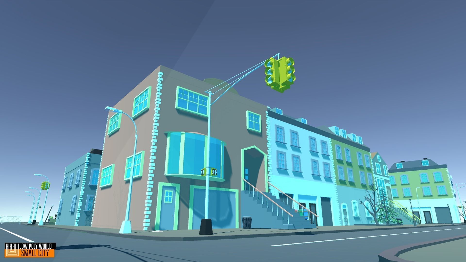 LOW POLY WORLD - SMALL CITY Low-poly 3D model_7