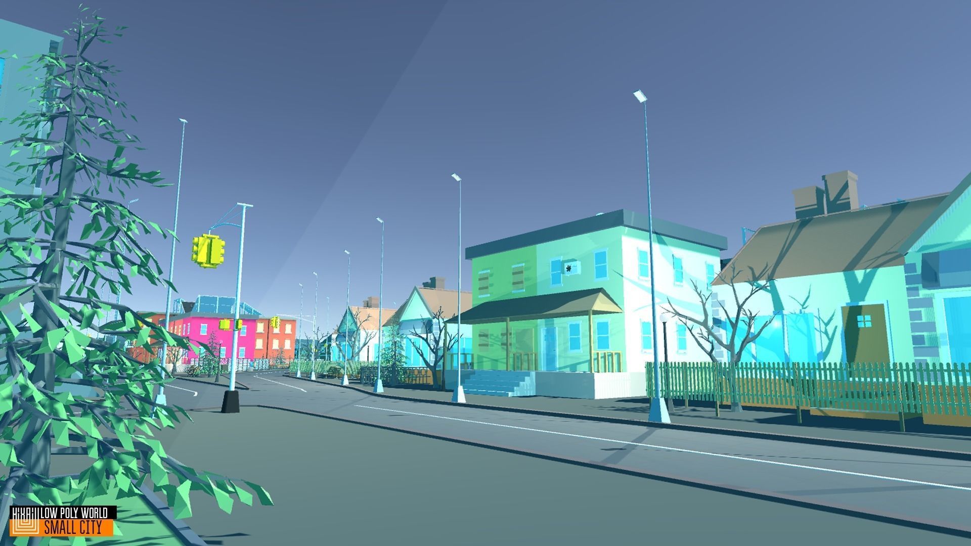 LOW POLY WORLD - SMALL CITY Low-poly 3D model_2