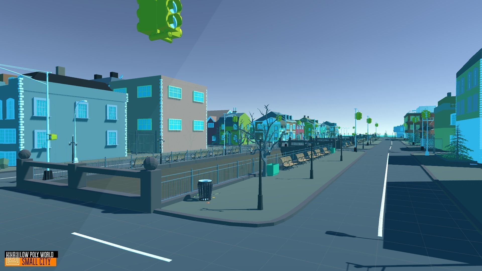 LOW POLY WORLD - SMALL CITY Low-poly 3D model_4