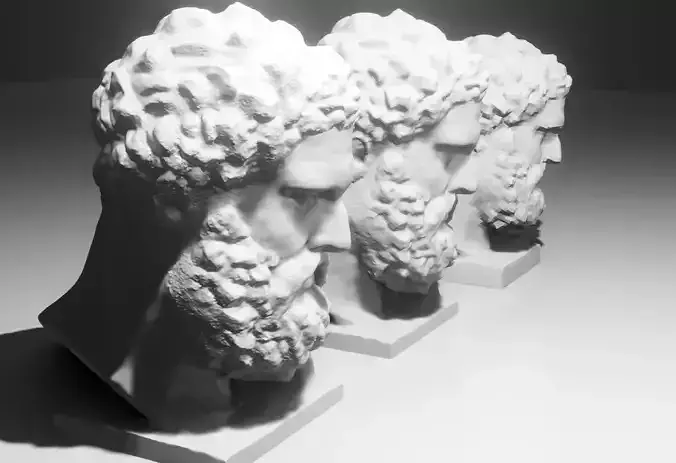 Heracles Head Sculpture 3D print model 3D print model