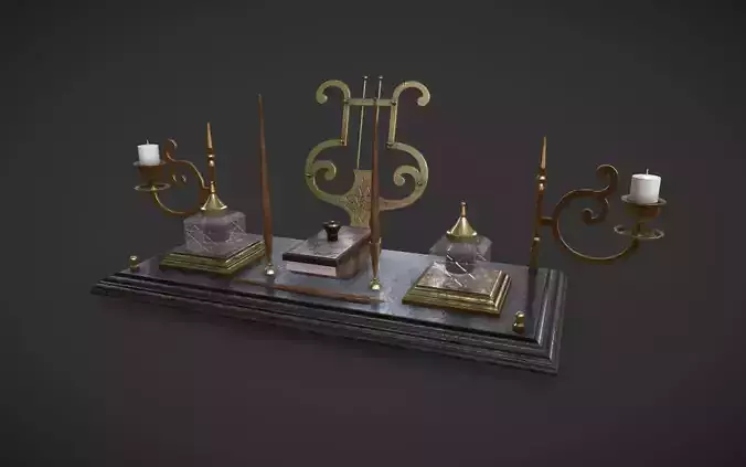 Writing Set old style light switch Low-poly 3D model
