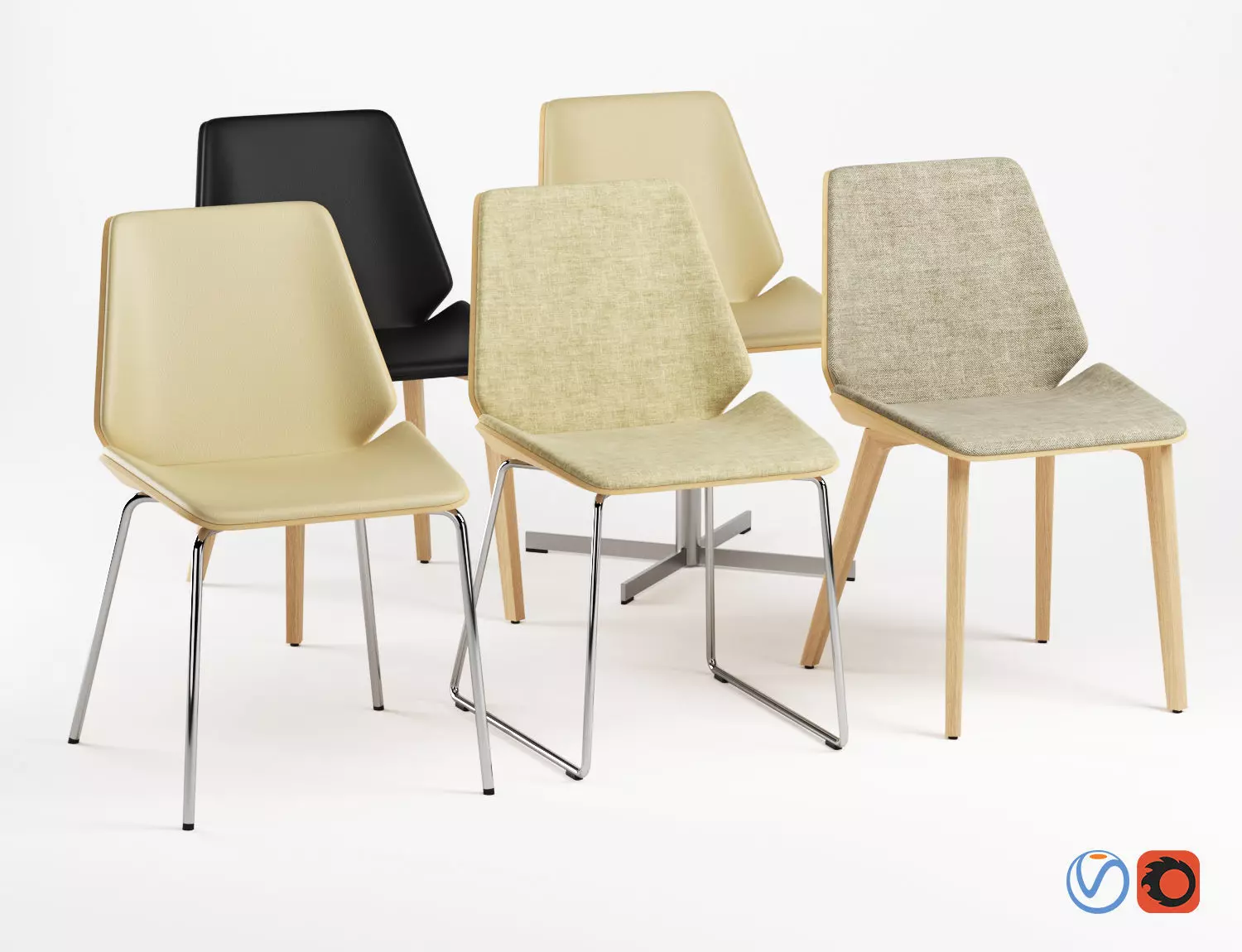 Pala Chair - Full Set 3D model_0