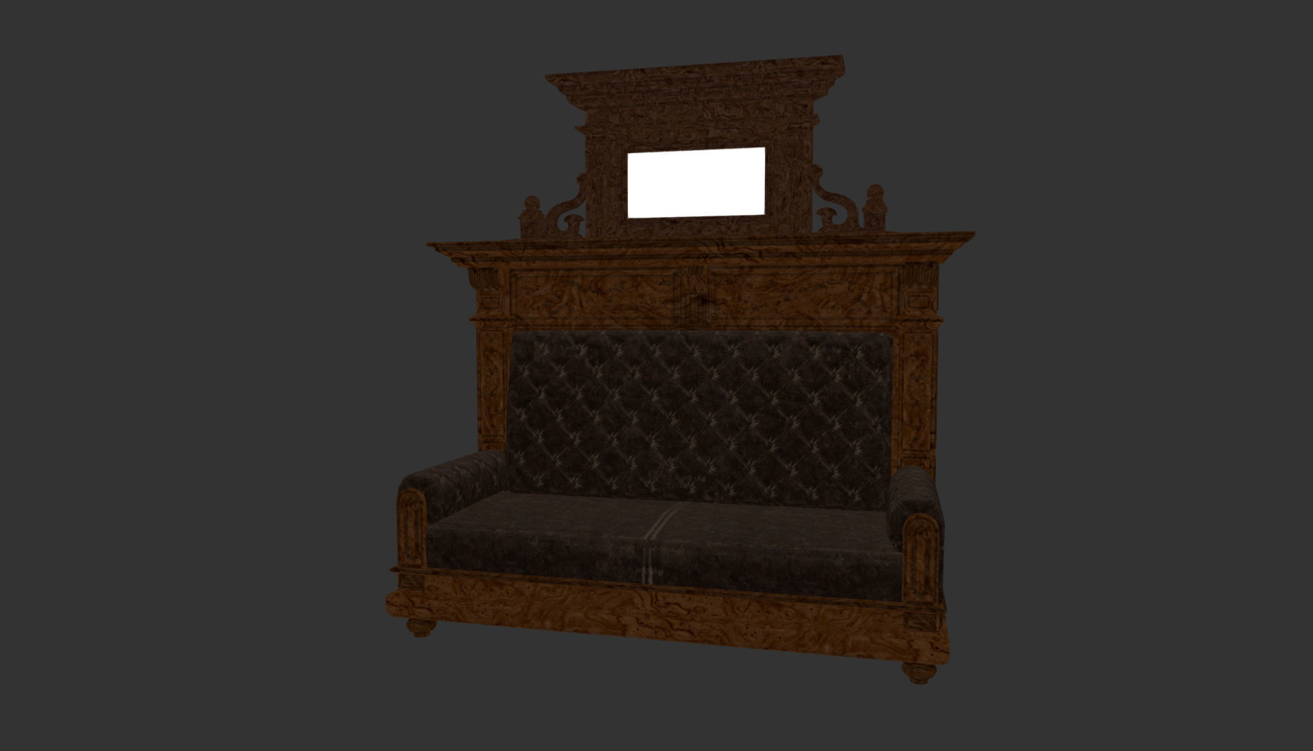 Old Office Couch Low-poly 3D model_12