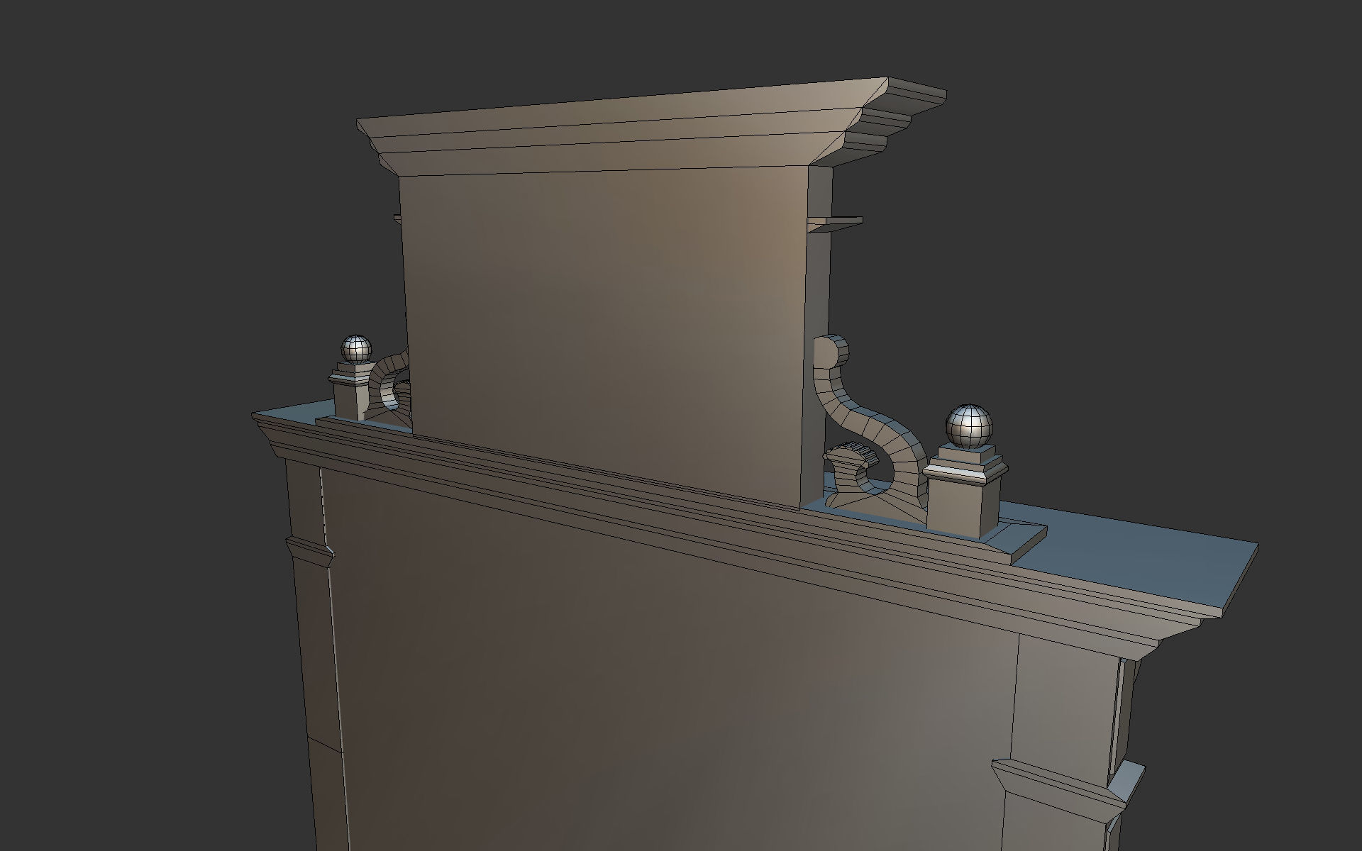 Old Office Couch Low-poly 3D model_8