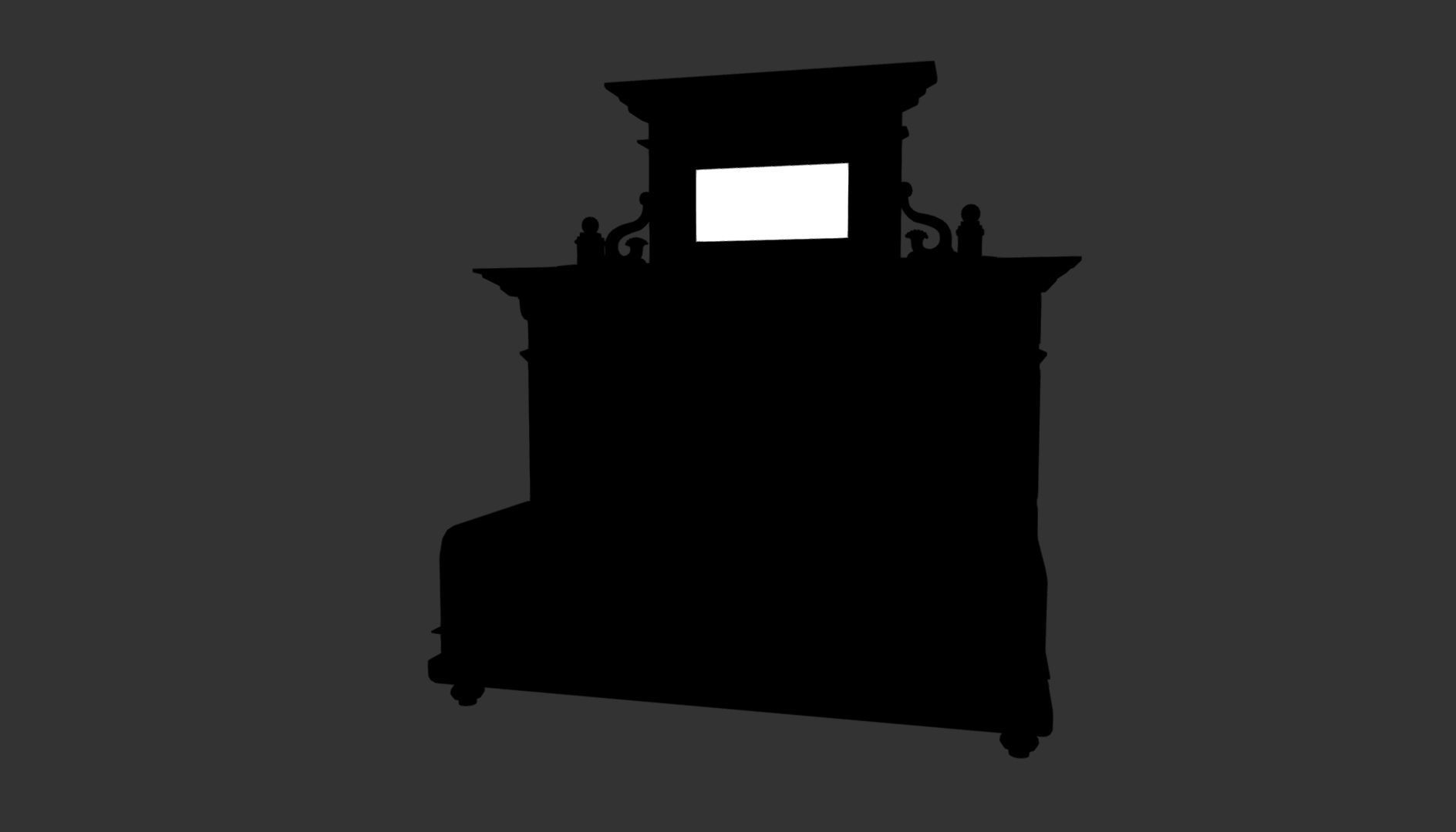 Old Office Couch Low-poly 3D model_14