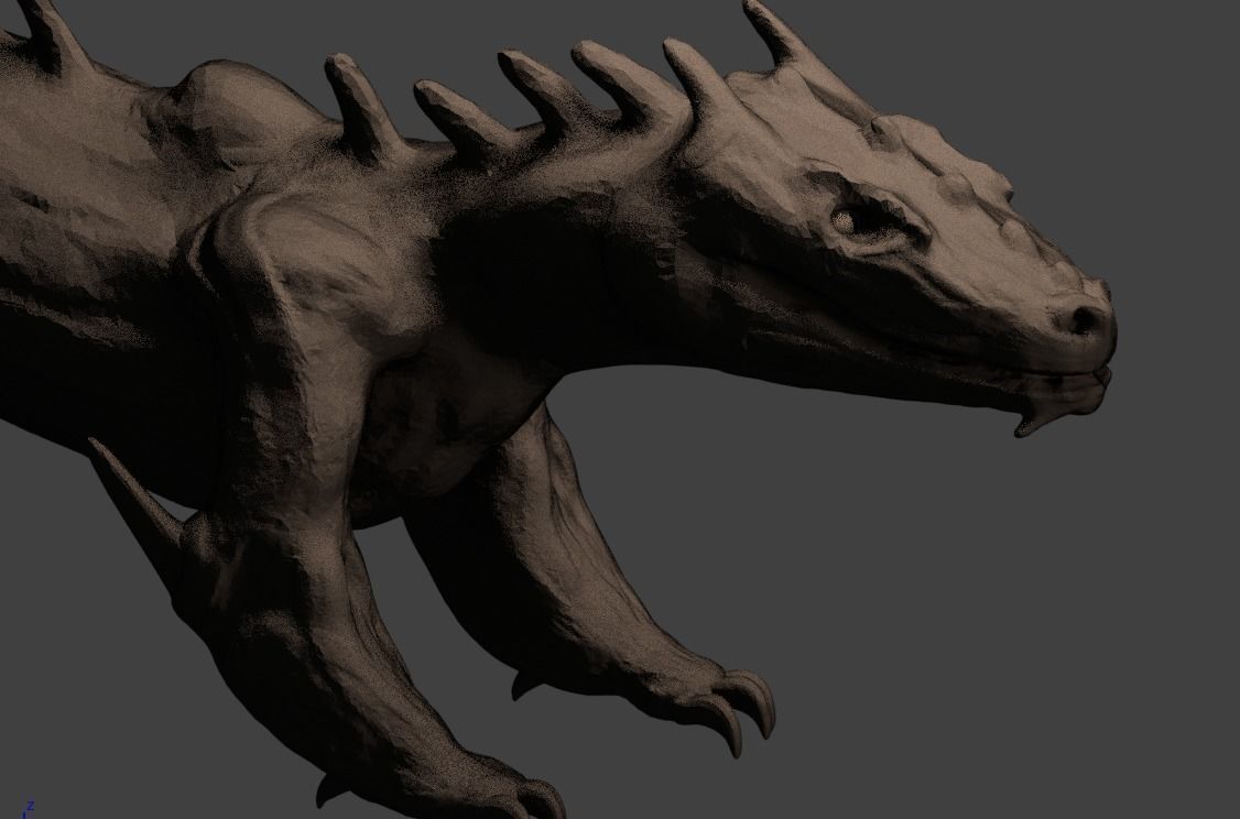 DRAGON 01 Low-poly 3D model_4
