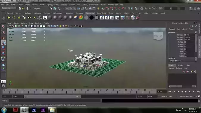 3D Castle computer screen showing house