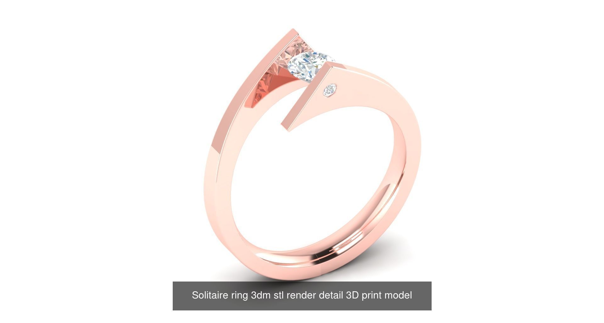 200 model-Bulk Solitaire ring 3dm stl render detail 3D print  3D Model Collection_138