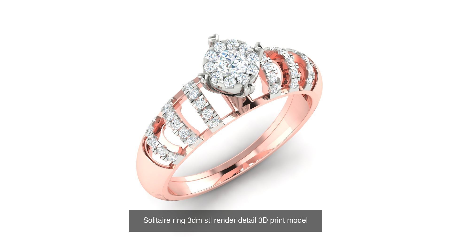 200 model-Bulk Solitaire ring 3dm stl render detail 3D print  3D Model Collection_81