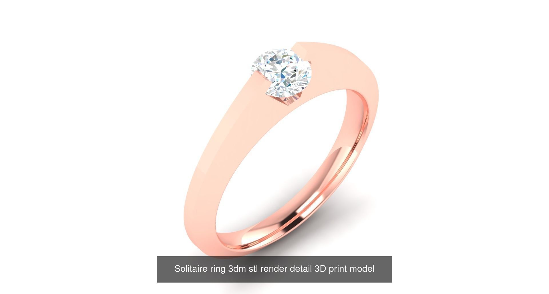 200 model-Bulk Solitaire ring 3dm stl render detail 3D print  3D Model Collection_136