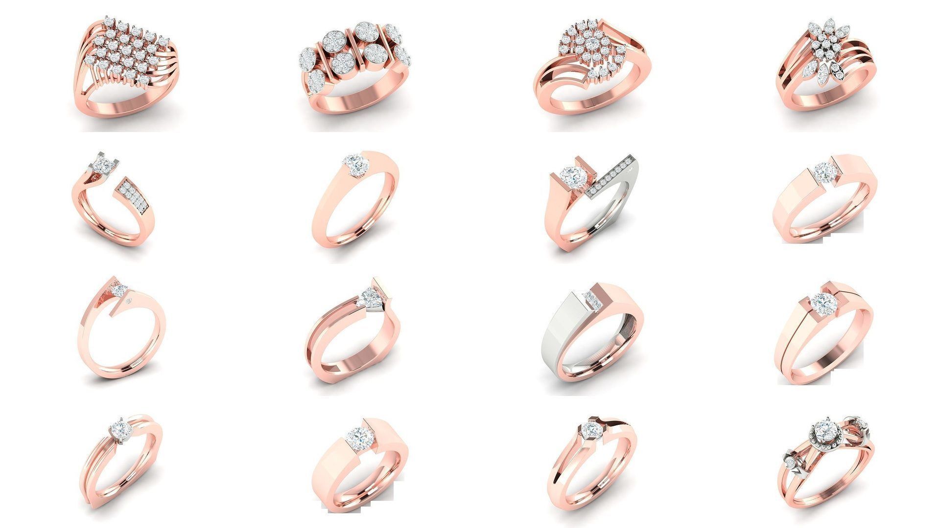 200 model-Bulk Solitaire ring 3dm stl render detail 3D print  3D Model Collection_29