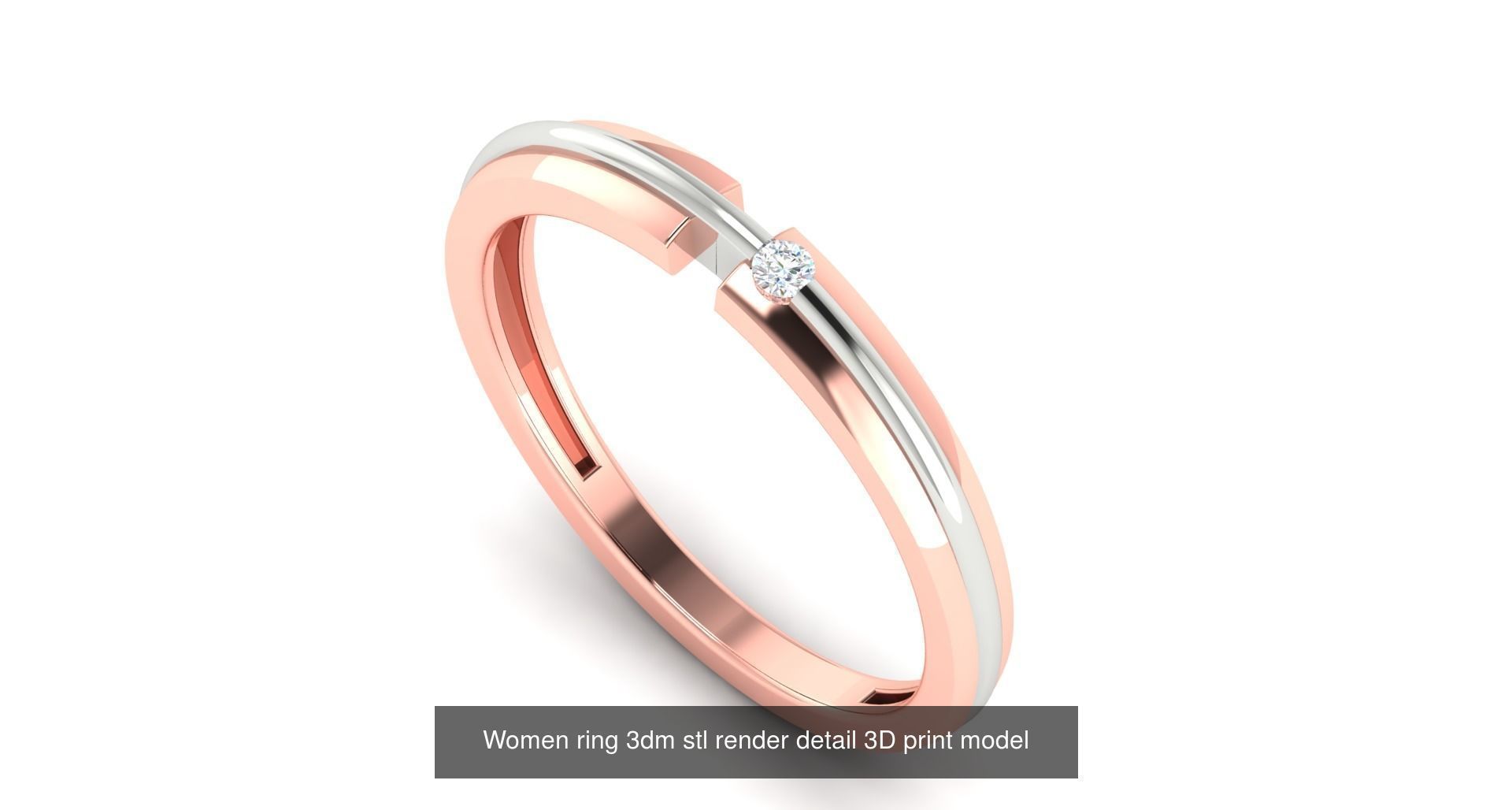 200 model-Bulk Solitaire ring 3dm stl render detail 3D print  3D Model Collection_100