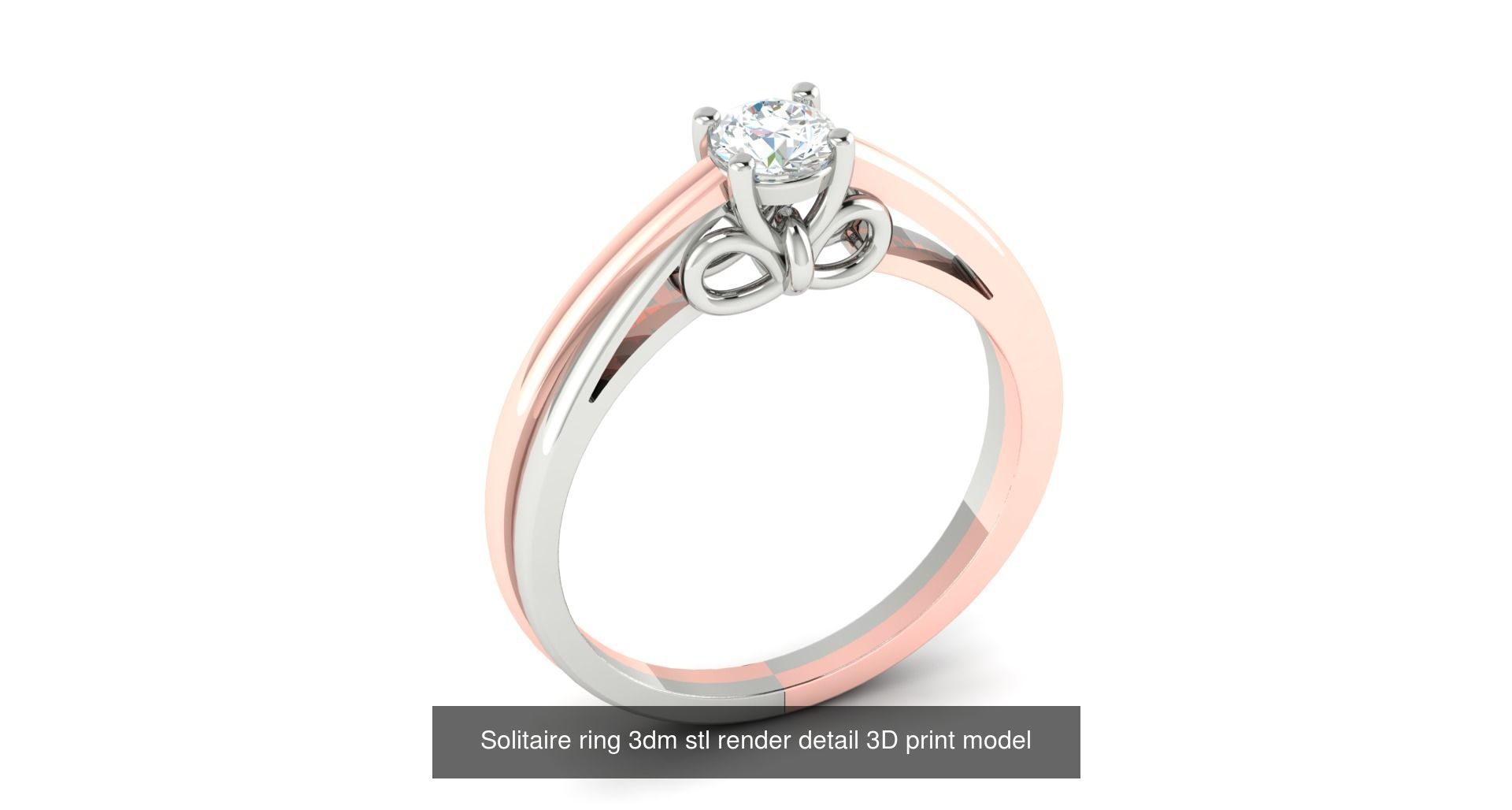 200 model-Bulk Solitaire ring 3dm stl render detail 3D print  3D Model Collection_146