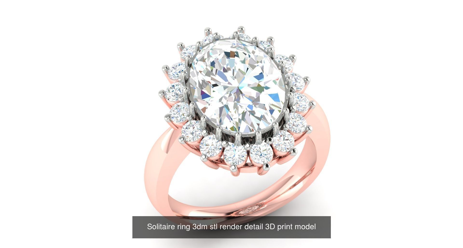 200 model-Bulk Solitaire ring 3dm stl render detail 3D print  3D Model Collection_63