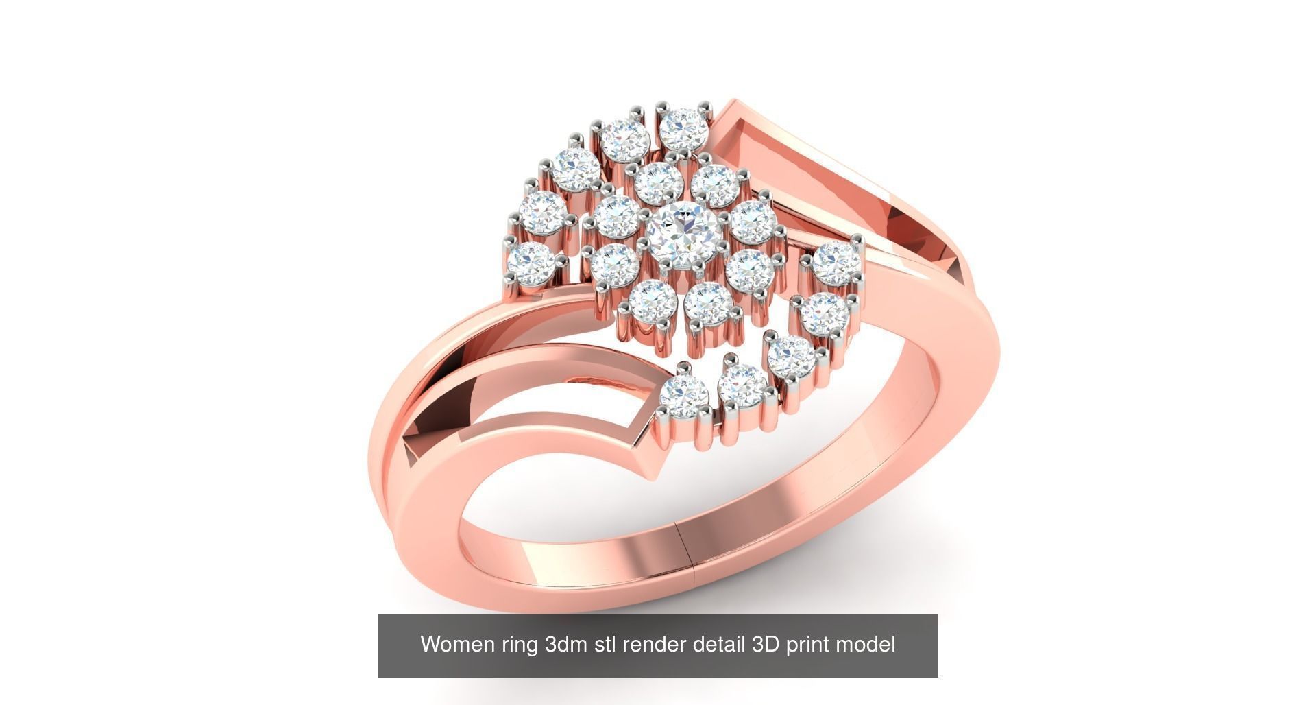 200 model-Bulk Solitaire ring 3dm stl render detail 3D print  3D Model Collection_133