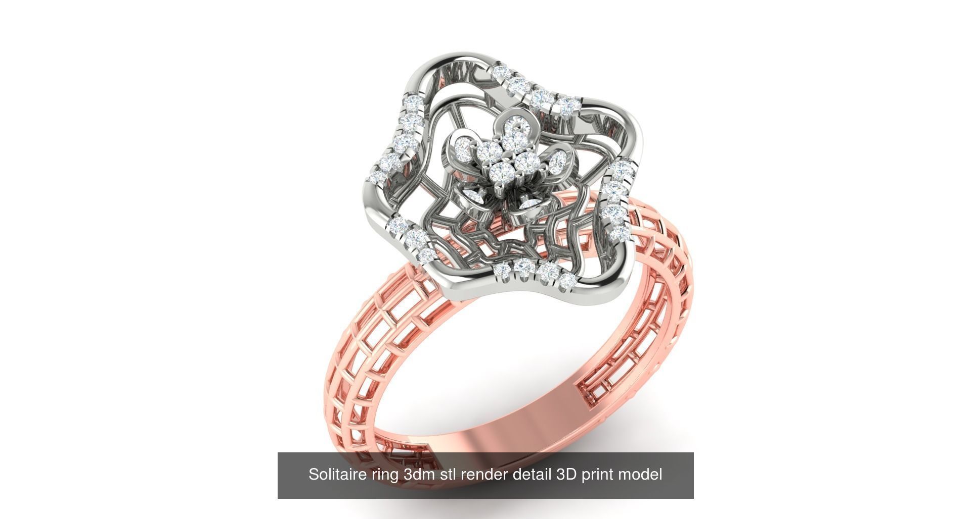 200 model-Bulk Solitaire ring 3dm stl render detail 3D print  3D Model Collection_148