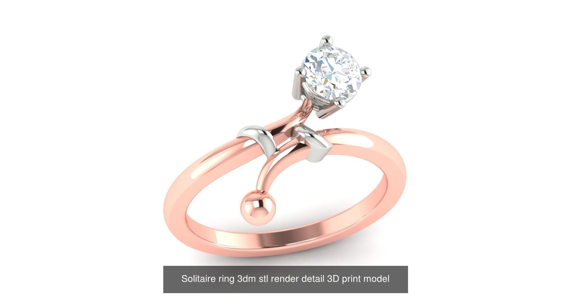 200 model-Bulk Solitaire ring 3dm stl render detail 3D print  3D Model Collection_116
