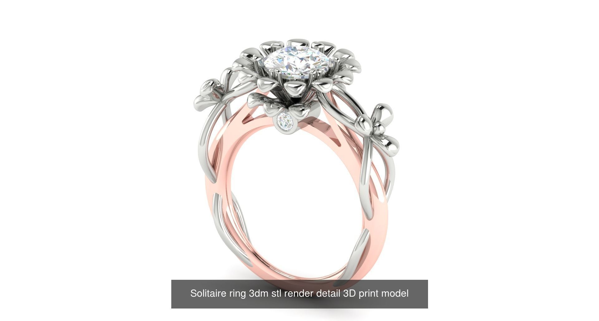 200 model-Bulk Solitaire ring 3dm stl render detail 3D print  3D Model Collection_57