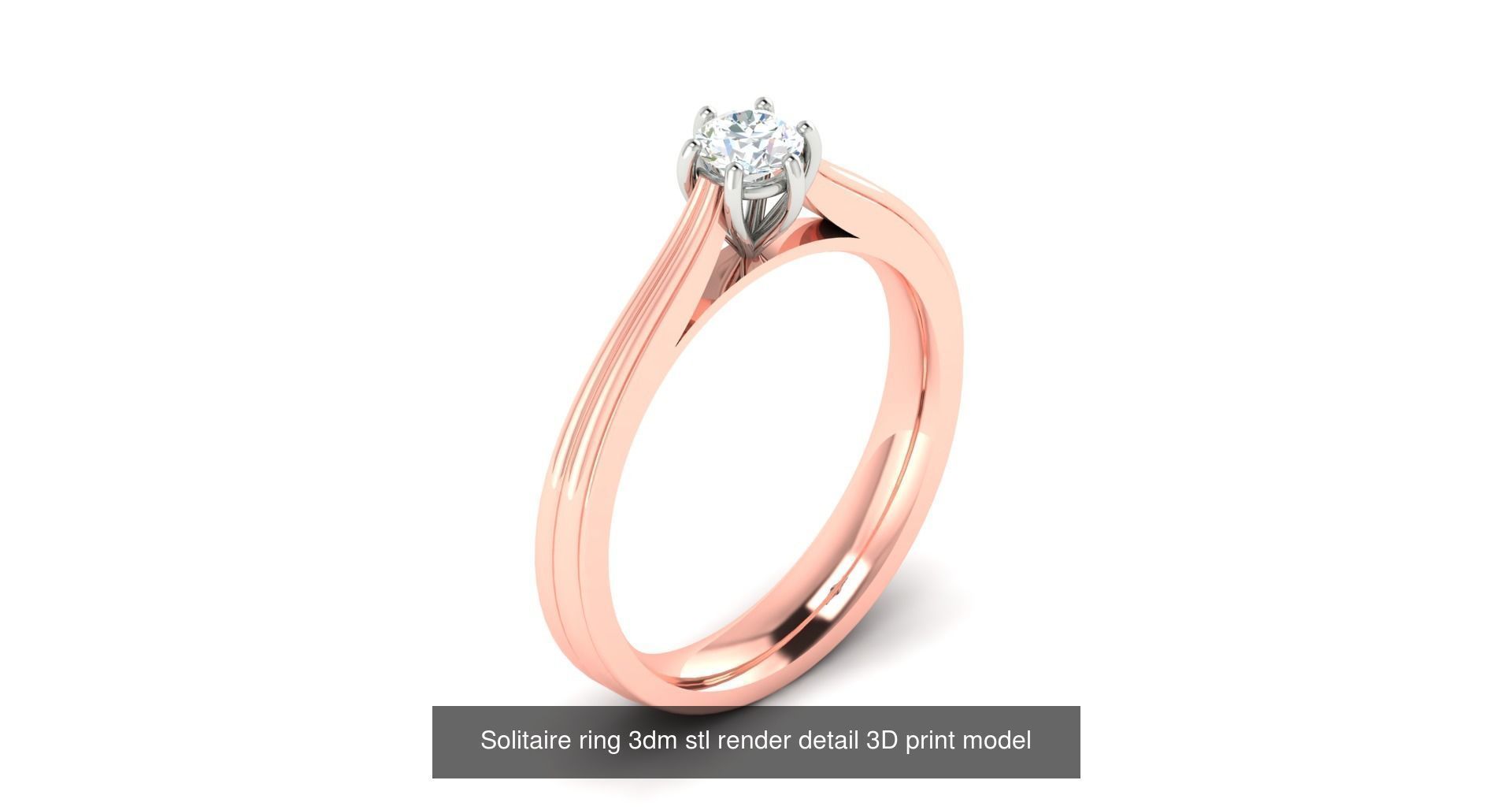 200 model-Bulk Solitaire ring 3dm stl render detail 3D print  3D Model Collection_93