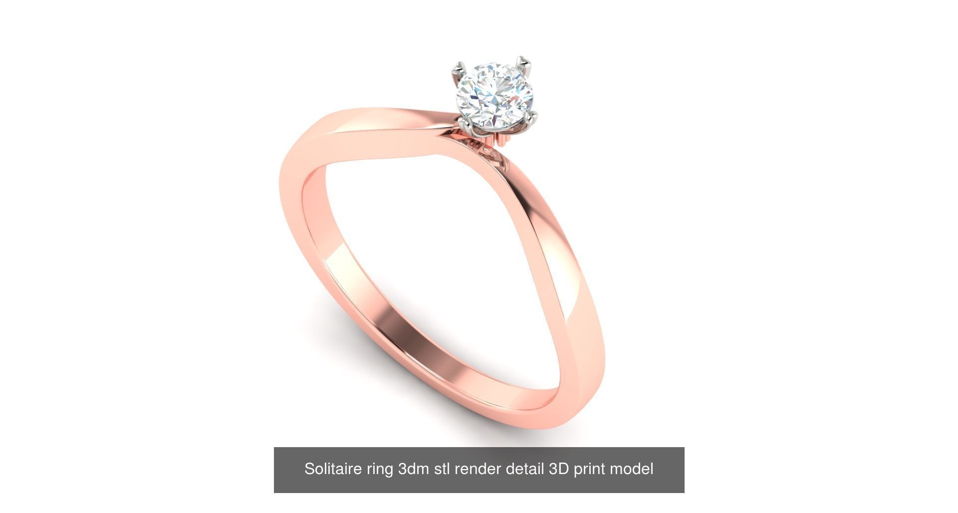 200 model-Bulk Solitaire ring 3dm stl render detail 3D print  3D Model Collection_107