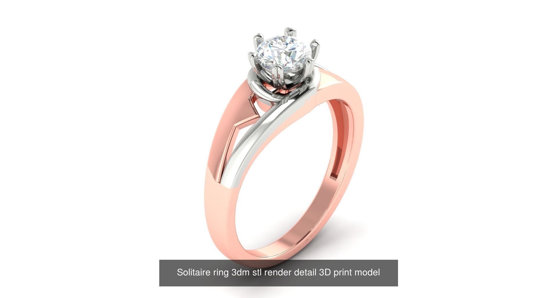 200 model-Bulk Solitaire ring 3dm stl render detail 3D print  3D Model Collection_113