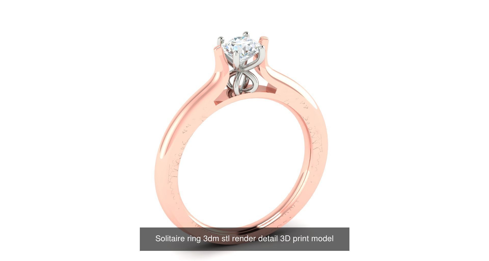 200 model-Bulk Solitaire ring 3dm stl render detail 3D print  3D Model Collection_96