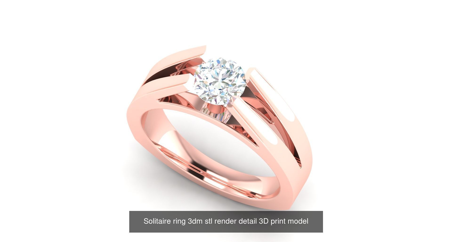 200 model-Bulk Solitaire ring 3dm stl render detail 3D print  3D Model Collection_51