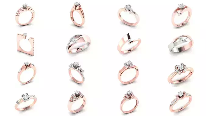 200 model-Bulk Solitaire ring 3dm stl render detail 3D print  3D Model Collection