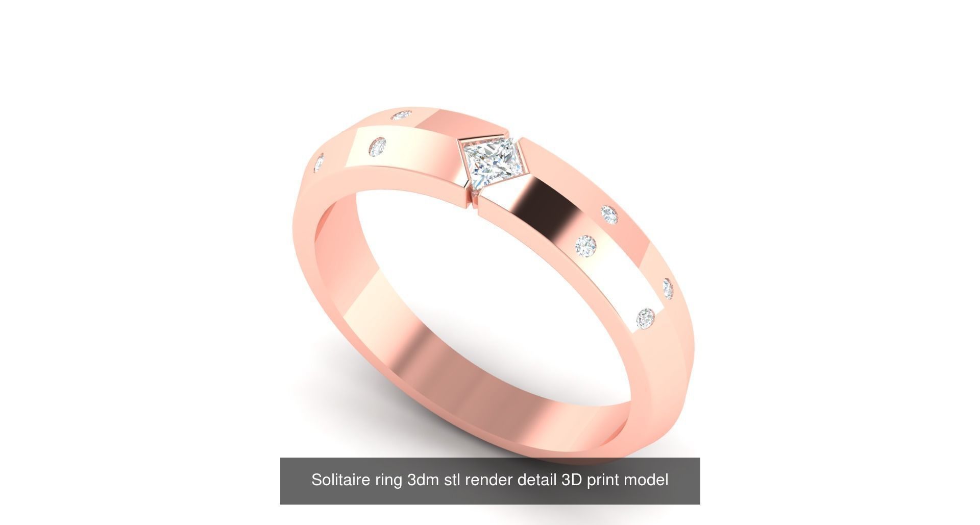 200 model-Bulk Solitaire ring 3dm stl render detail 3D print  3D Model Collection_95