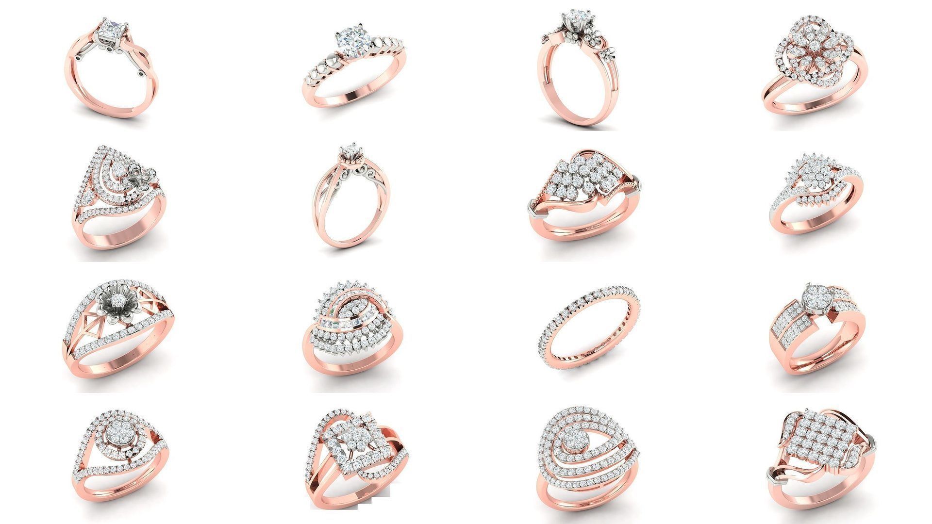 200 model-Bulk Solitaire ring 3dm stl render detail 3D print  3D Model Collection_27