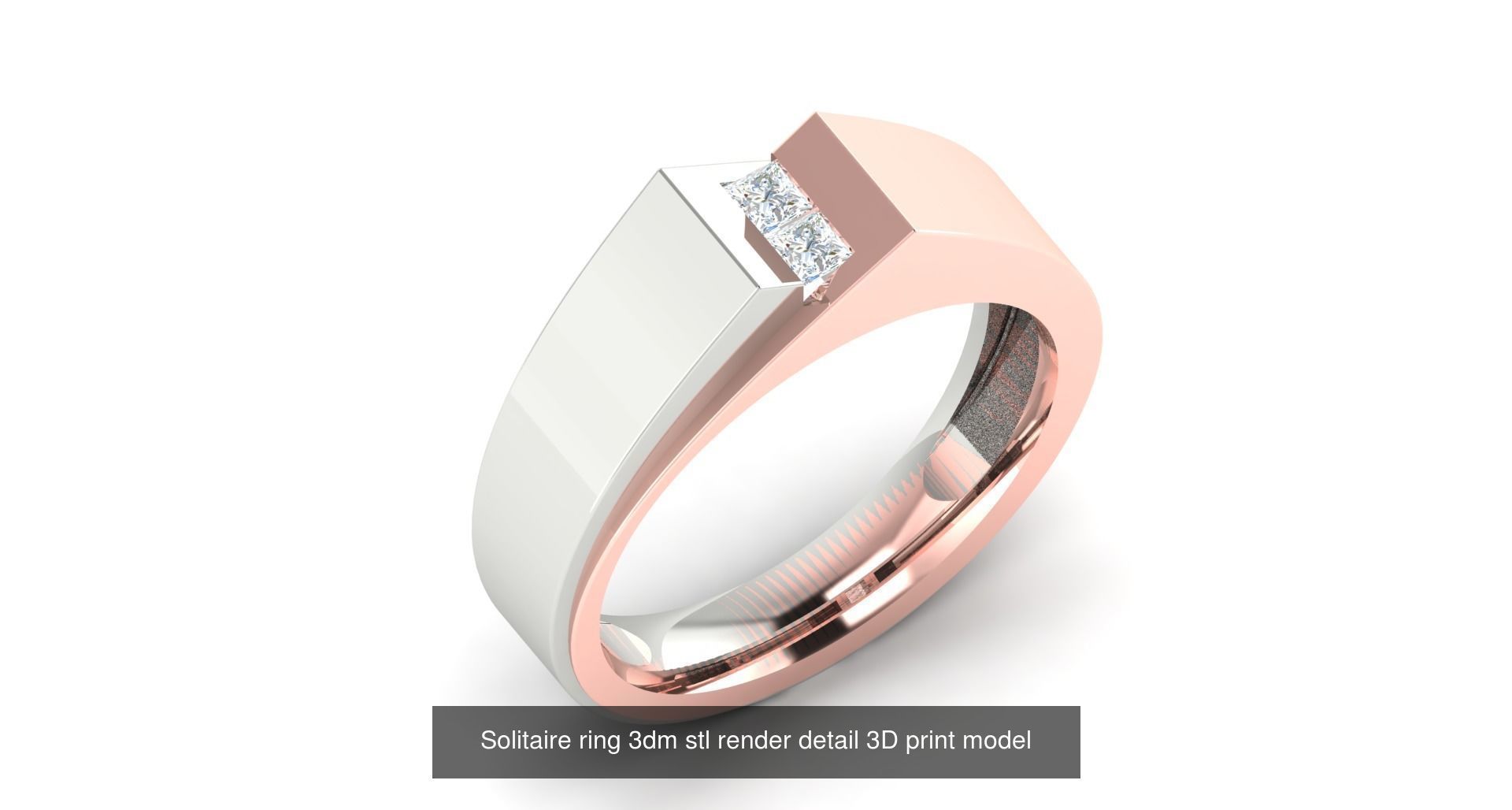 200 model-Bulk Solitaire ring 3dm stl render detail 3D print  3D Model Collection_140