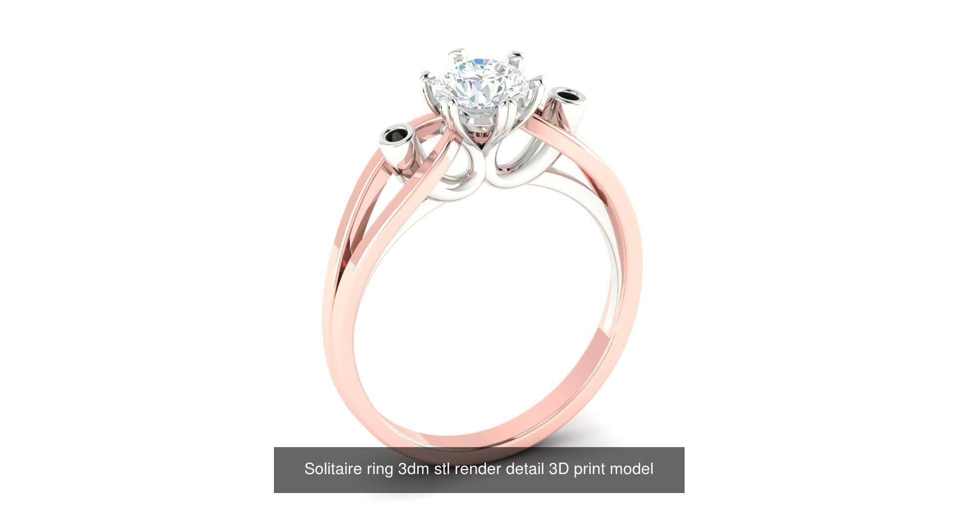 200 model-Bulk Solitaire ring 3dm stl render detail 3D print  3D Model Collection_155