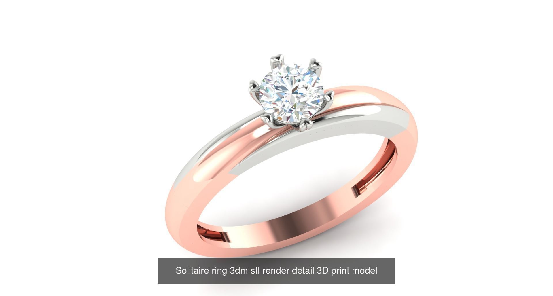 200 model-Bulk Solitaire ring 3dm stl render detail 3D print  3D Model Collection_117