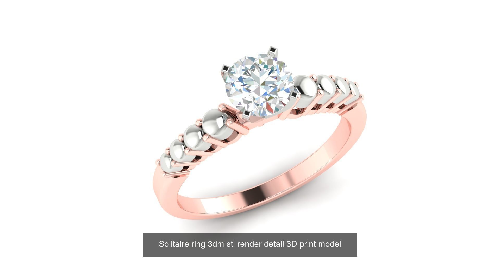200 model-Bulk Solitaire ring 3dm stl render detail 3D print  3D Model Collection_120