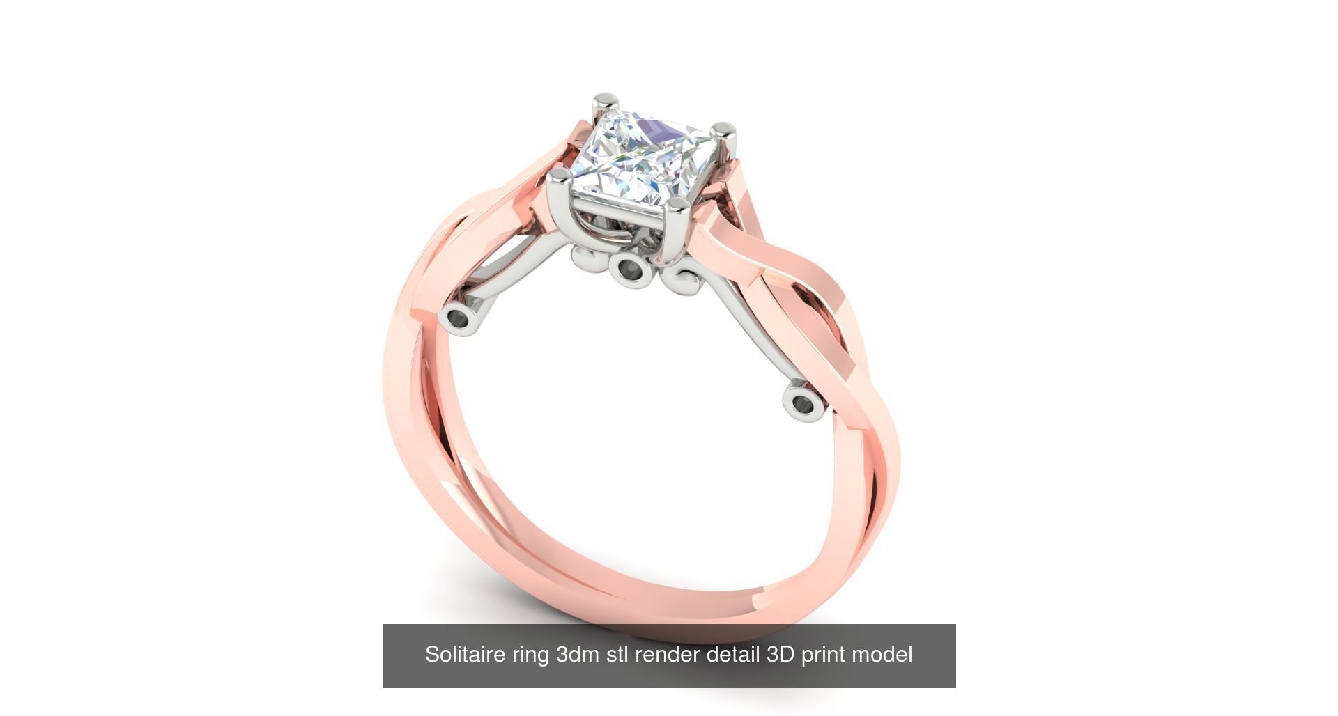 200 model-Bulk Solitaire ring 3dm stl render detail 3D print  3D Model Collection_119