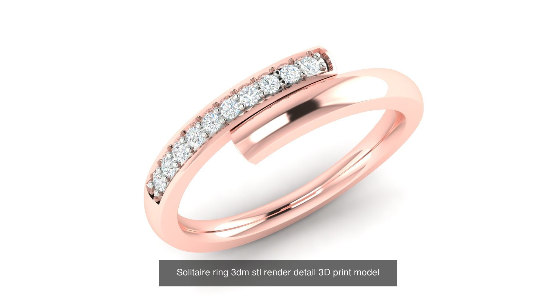 200 model-Bulk Solitaire ring 3dm stl render detail 3D print  3D Model Collection_65