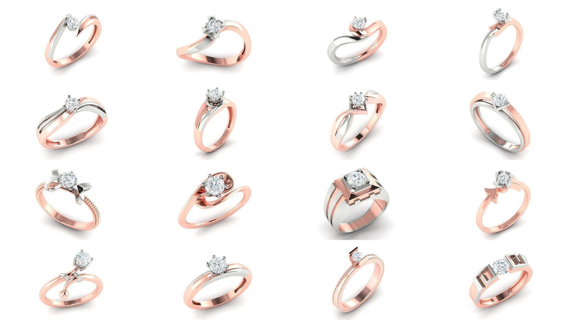 200 model-Bulk Solitaire ring 3dm stl render detail 3D print  3D Model Collection_25