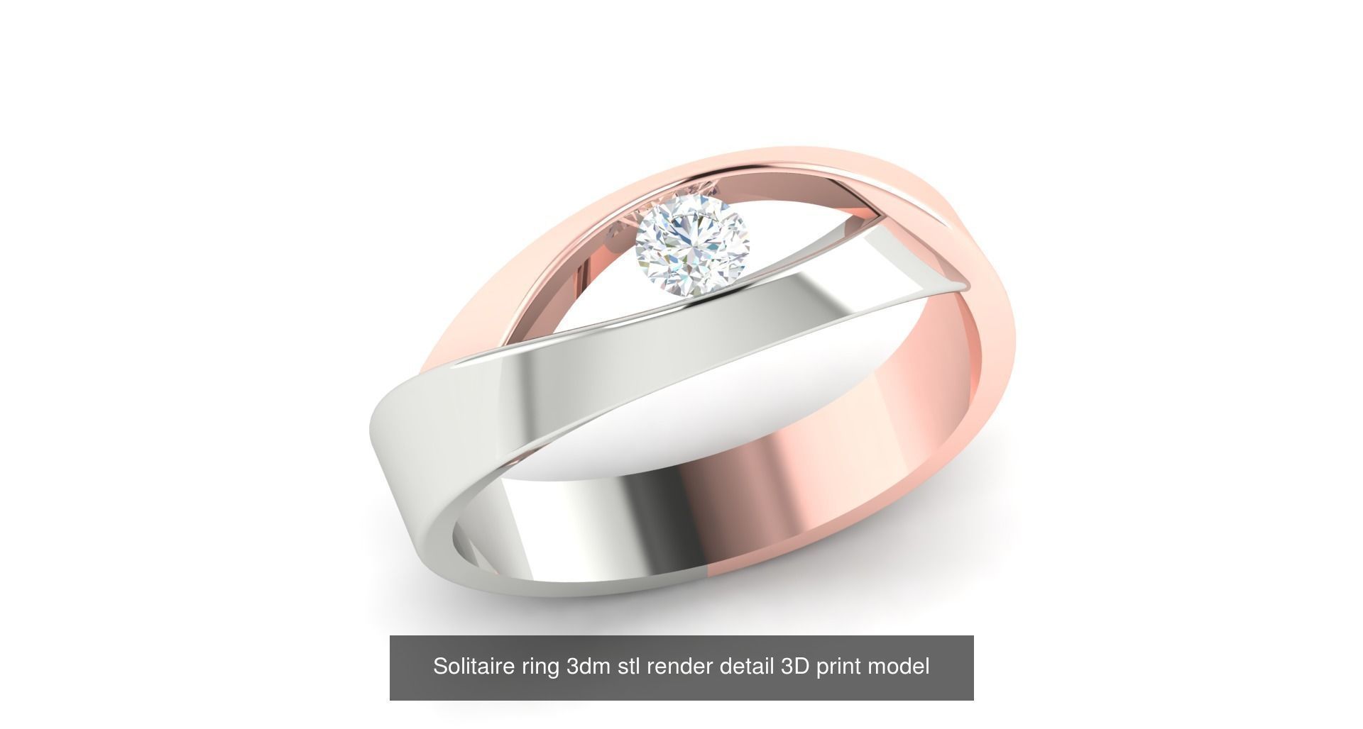 200 model-Bulk Solitaire ring 3dm stl render detail 3D print  3D Model Collection_164