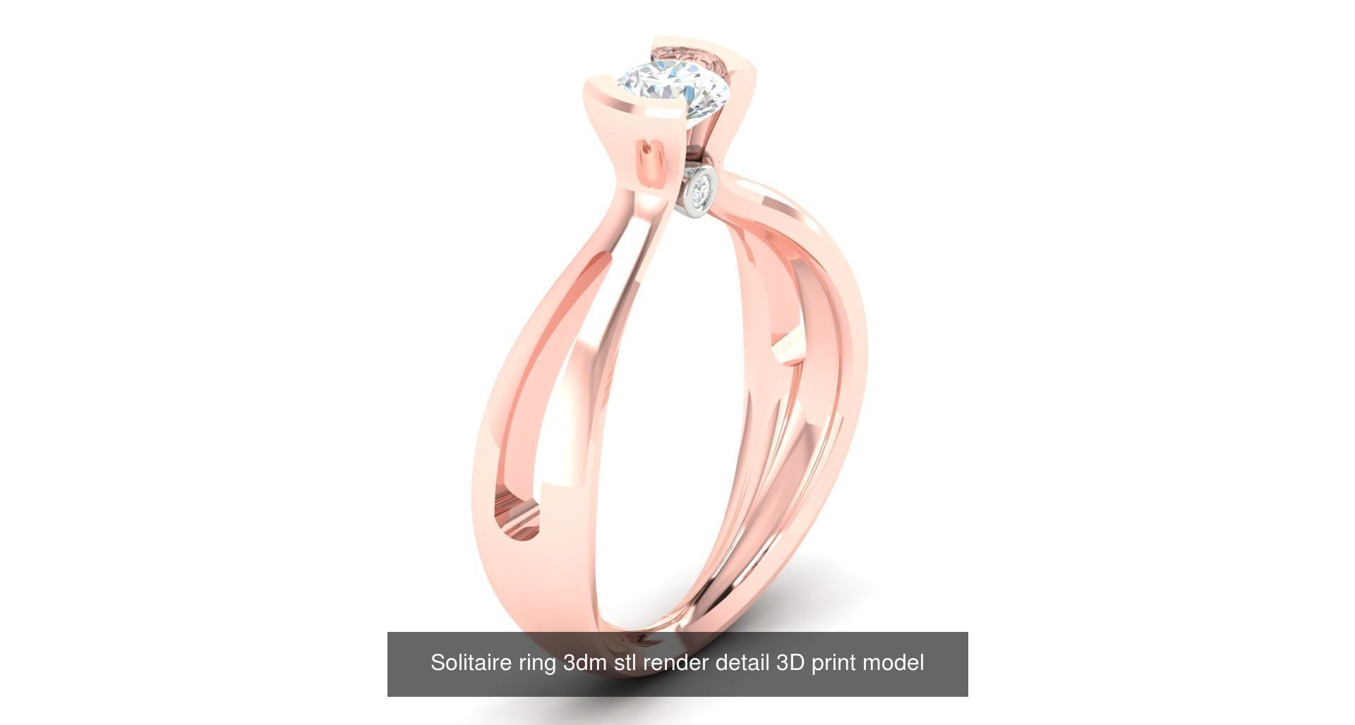 200 model-Bulk Solitaire ring 3dm stl render detail 3D print  3D Model Collection_47