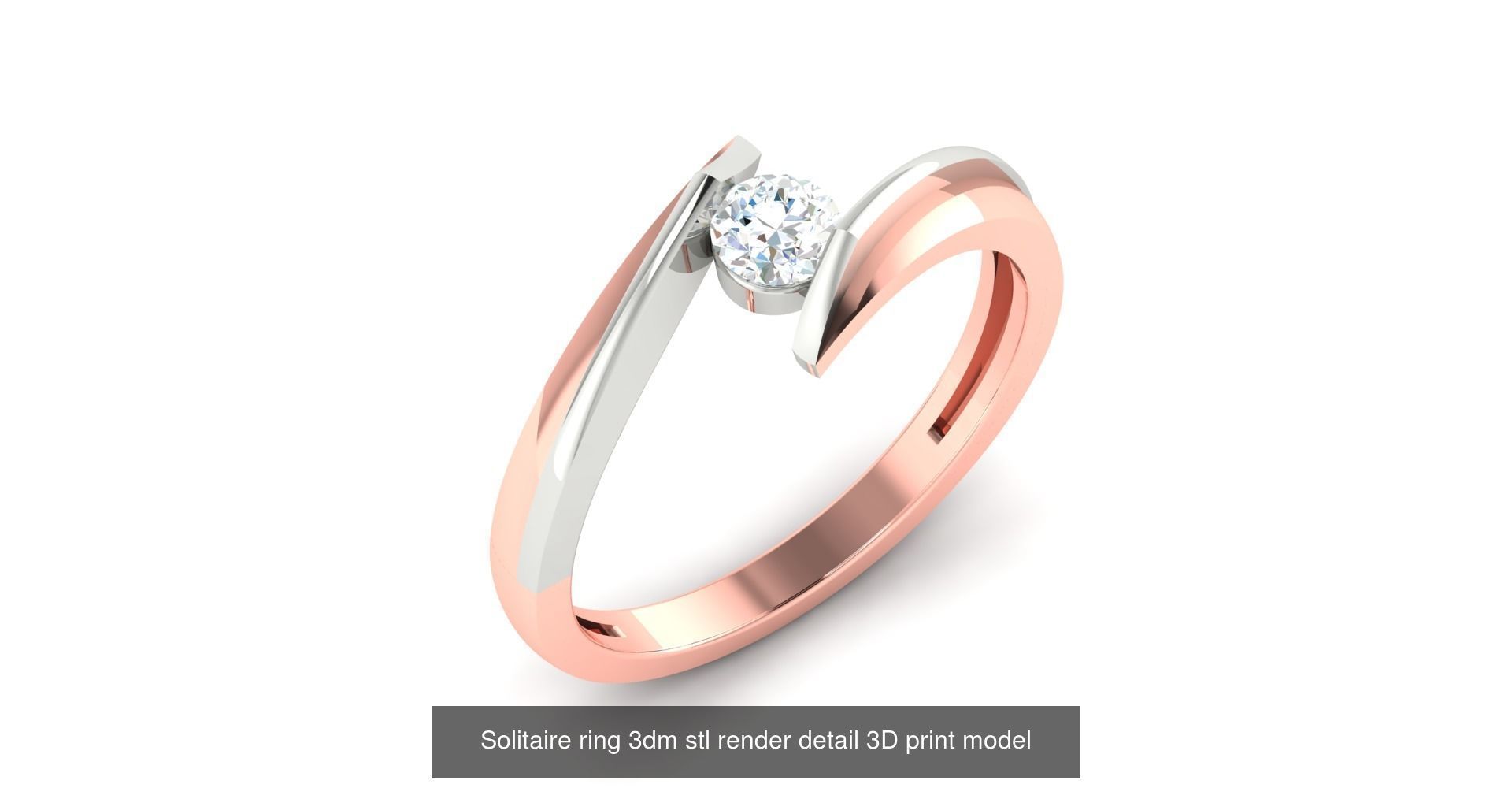 200 model-Bulk Solitaire ring 3dm stl render detail 3D print  3D Model Collection_109
