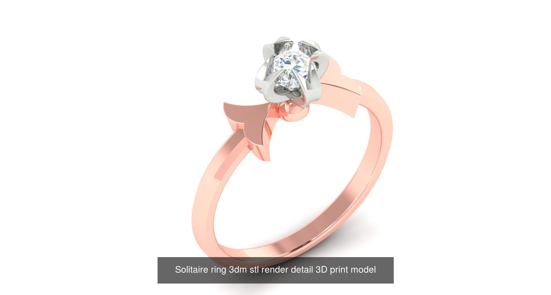 200 model-Bulk Solitaire ring 3dm stl render detail 3D print  3D Model Collection_115