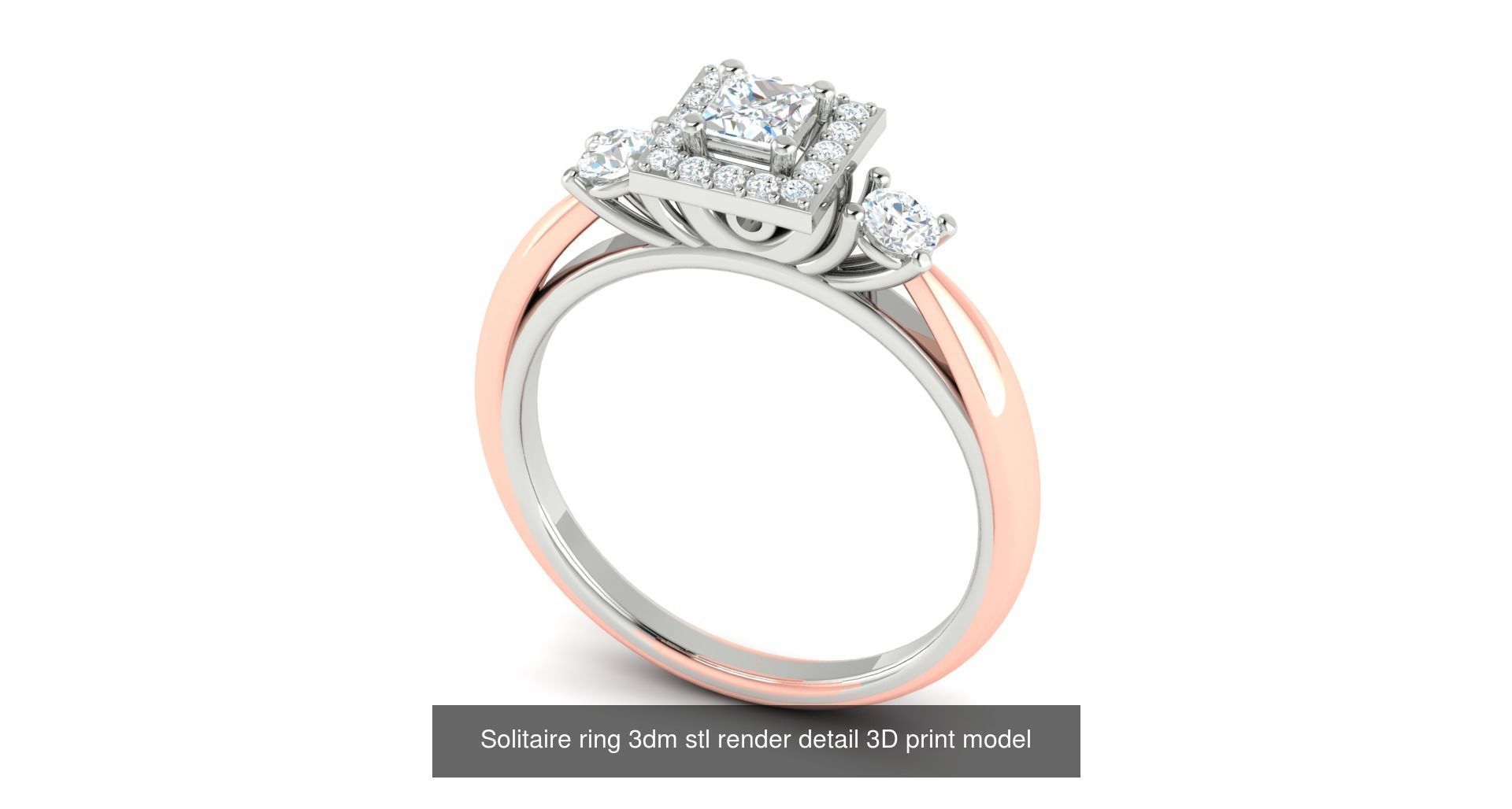 200 model-Bulk Solitaire ring 3dm stl render detail 3D print  3D Model Collection_156