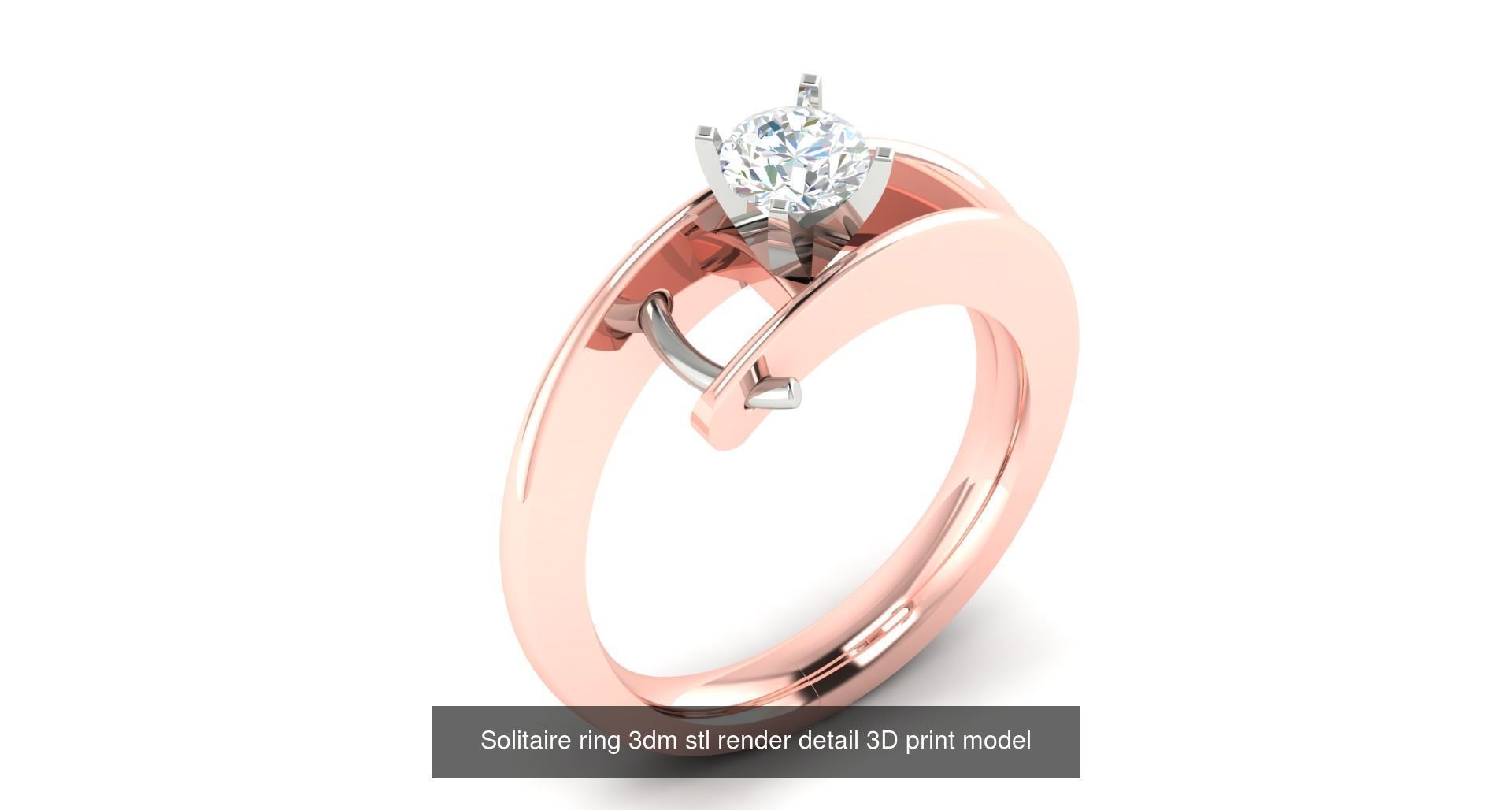 200 model-Bulk Solitaire ring 3dm stl render detail 3D print  3D Model Collection_162