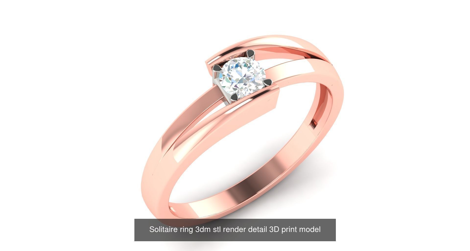 200 model-Bulk Solitaire ring 3dm stl render detail 3D print  3D Model Collection_105