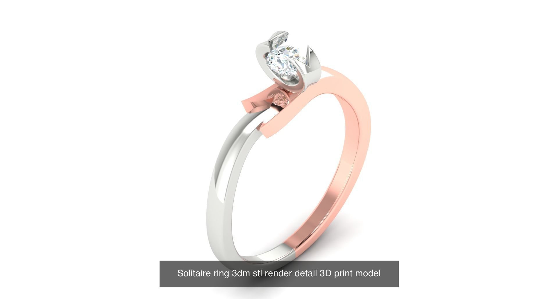 200 model-Bulk Solitaire ring 3dm stl render detail 3D print  3D Model Collection_112