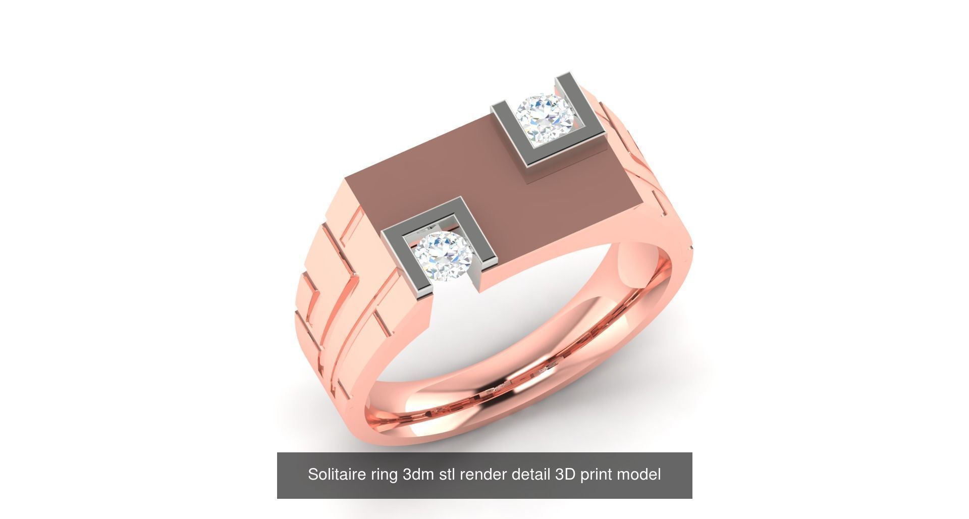 200 model-Bulk Solitaire ring 3dm stl render detail 3D print  3D Model Collection_84