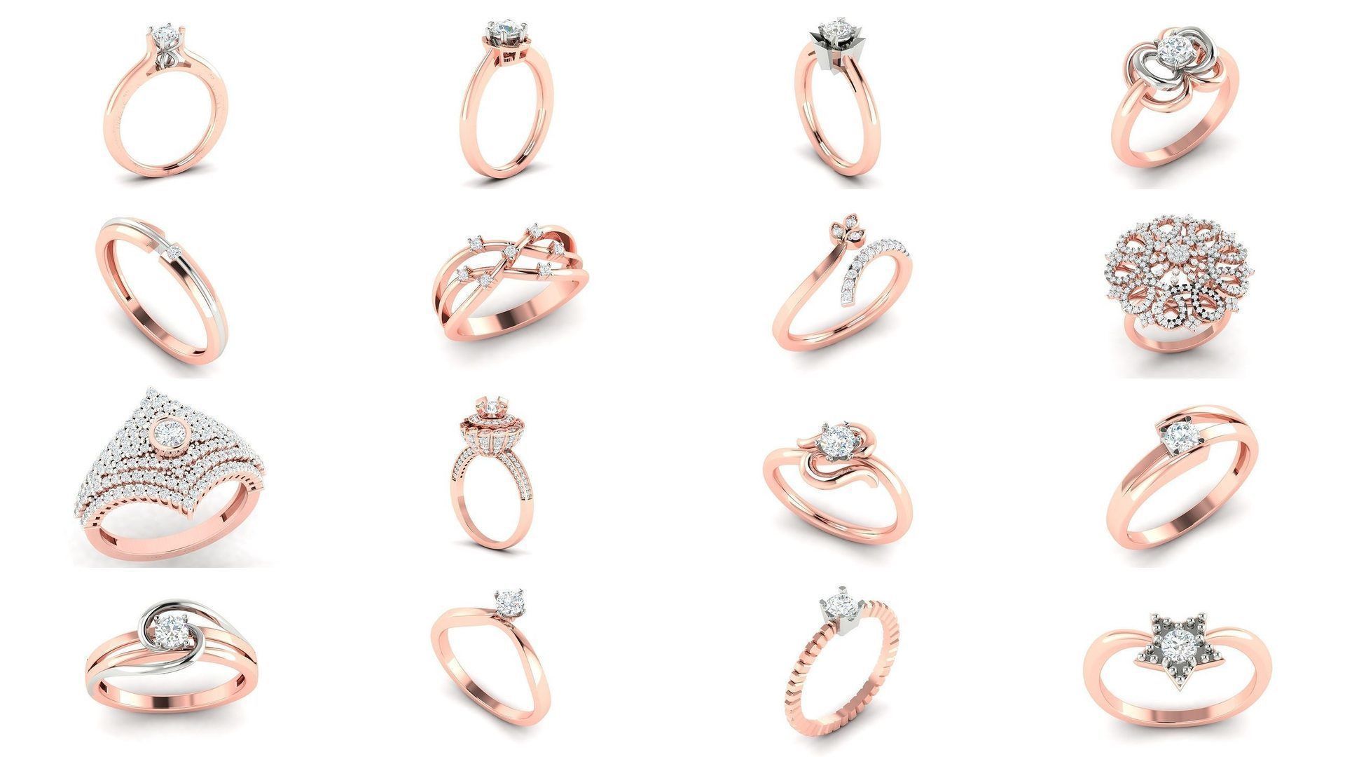 200 model-Bulk Solitaire ring 3dm stl render detail 3D print  3D Model Collection_21