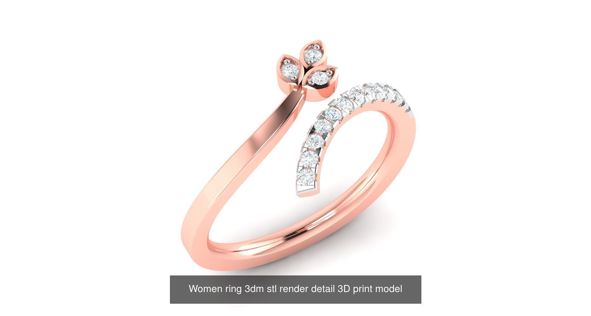 200 model-Bulk Solitaire ring 3dm stl render detail 3D print  3D Model Collection_101