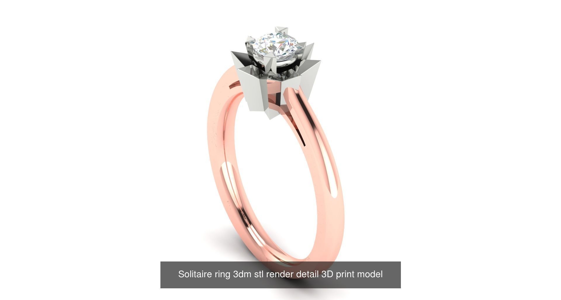 200 model-Bulk Solitaire ring 3dm stl render detail 3D print  3D Model Collection_98