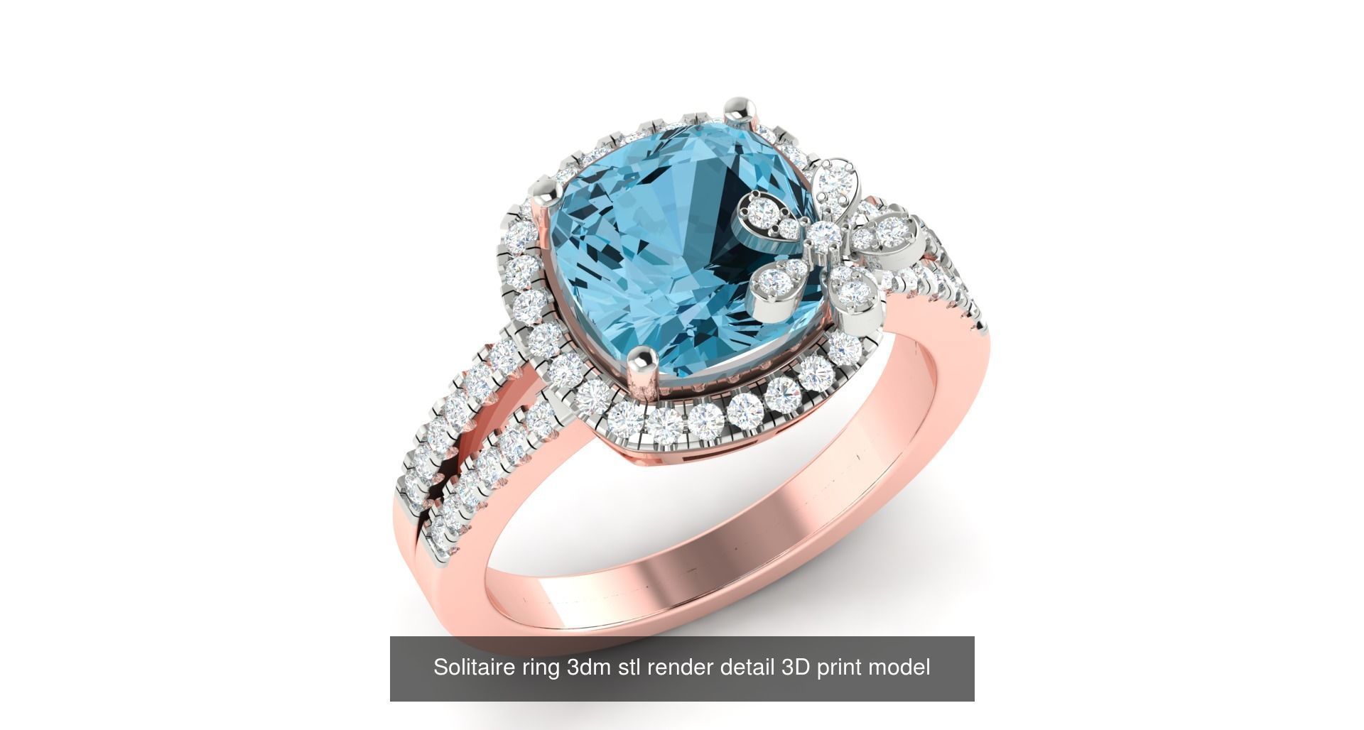 200 model-Bulk Solitaire ring 3dm stl render detail 3D print  3D Model Collection_66